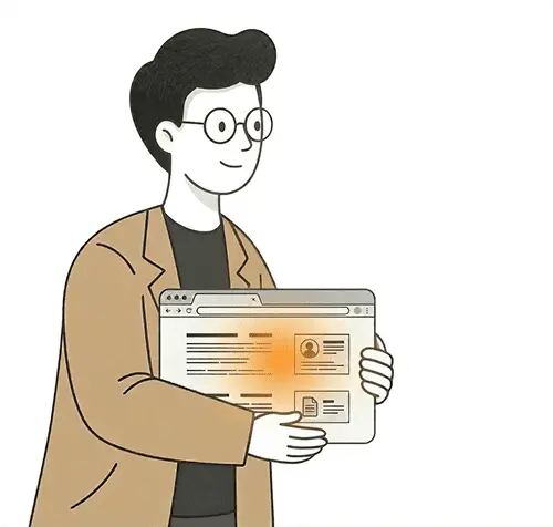 新規制作を相談する人物イラスト