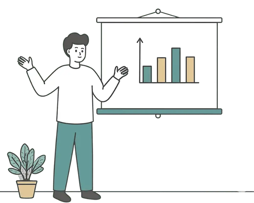 運用を考慮している様子のイラスト