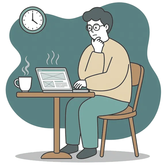 他社と比較検討している様子のイラスト