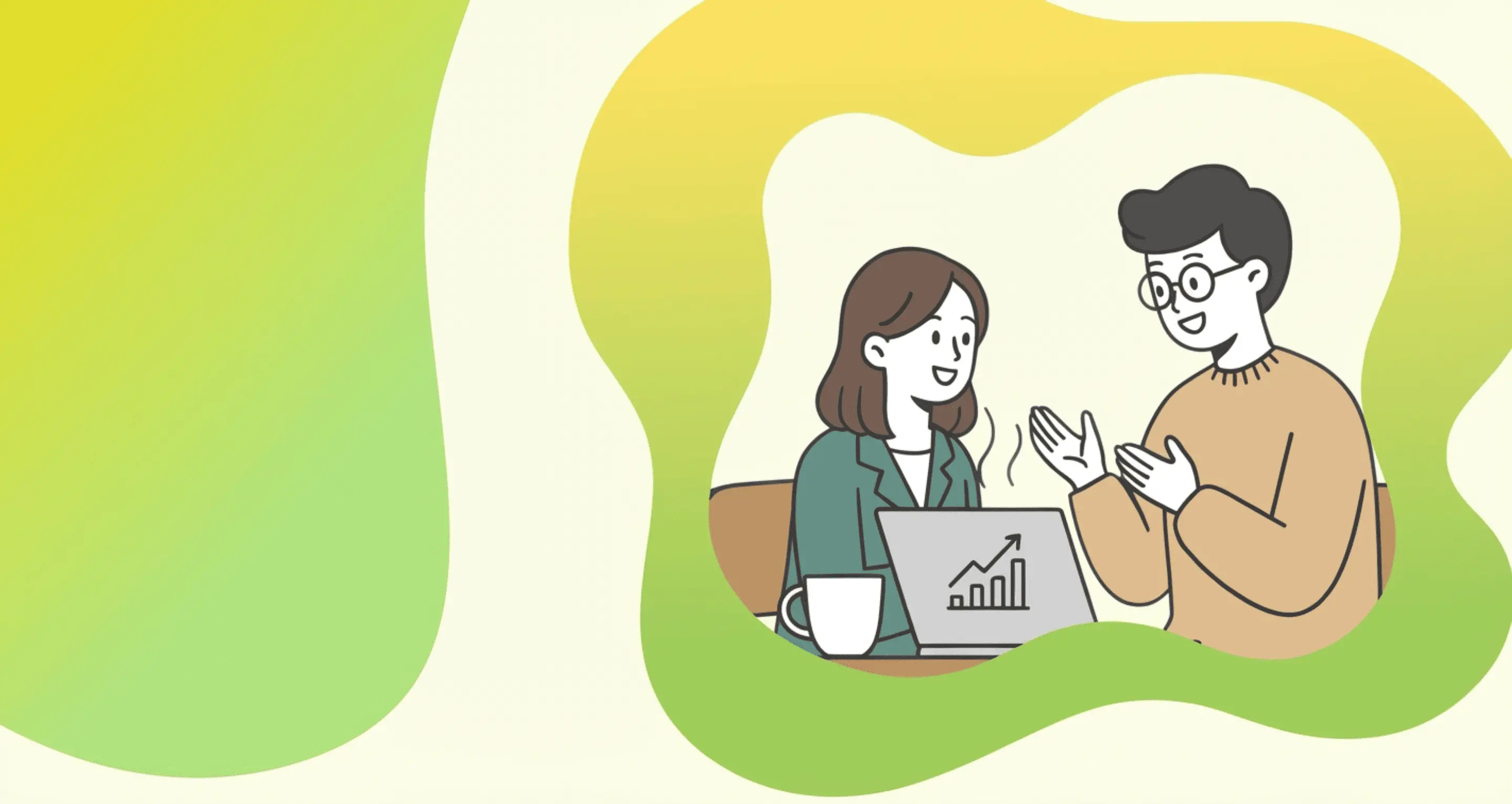 男性と女性が話し合っているイラスト