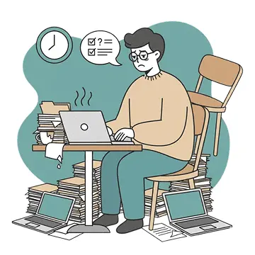 行き詰まっている様子のイラスト